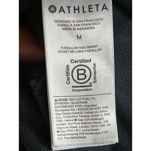Athleta Farallon Midi Shorts black Size M Cotton Blend Drawstring Pockets - Picture 4 of 5
